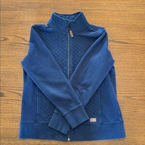 L.L. Bean Navy Blue Quilted Zip-Up Jacket - Medium